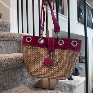 Stylish RED STRAW SHOULDER BAG NEW